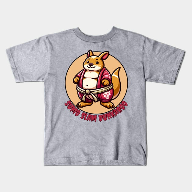 Sumo kangaroo Kids T-Shirt by Japanese Fever